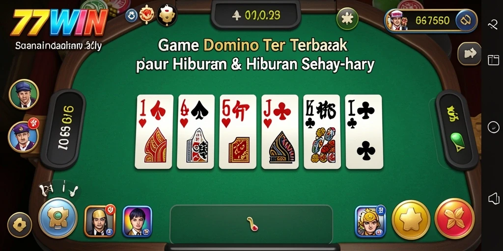 Tampilan menarik dari gameplay Domino yang seru di 77WIN.