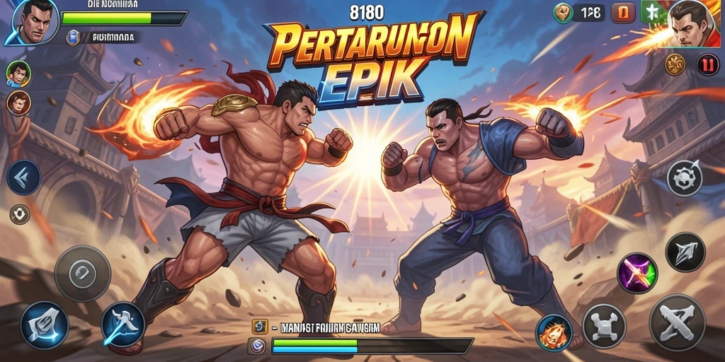 Tangkapan layar pertarungan seru dalam game Fighting 8180.