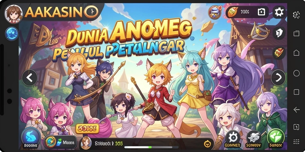 Tampilan apik dalam gameplay AAKASINO dengan karakter Anime yang menarik.