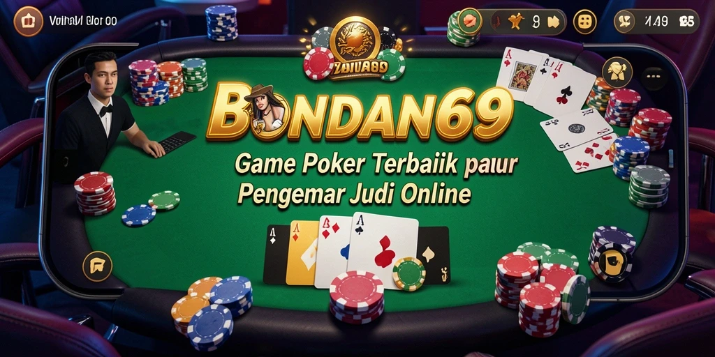 Tampilan gameplay seru poker di BONDAN69 dengan grafis yang memukau.