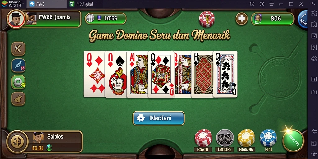 Tampilan gameplay Domino dalam FW66 yang seru dan menarik.