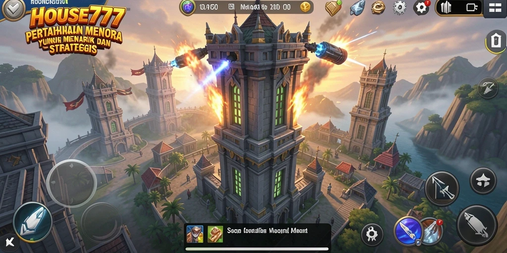 Tampilan gameplay dari <strong>HOUSE777</strong>, menunjukkan strategi Tower Defense yang seru.