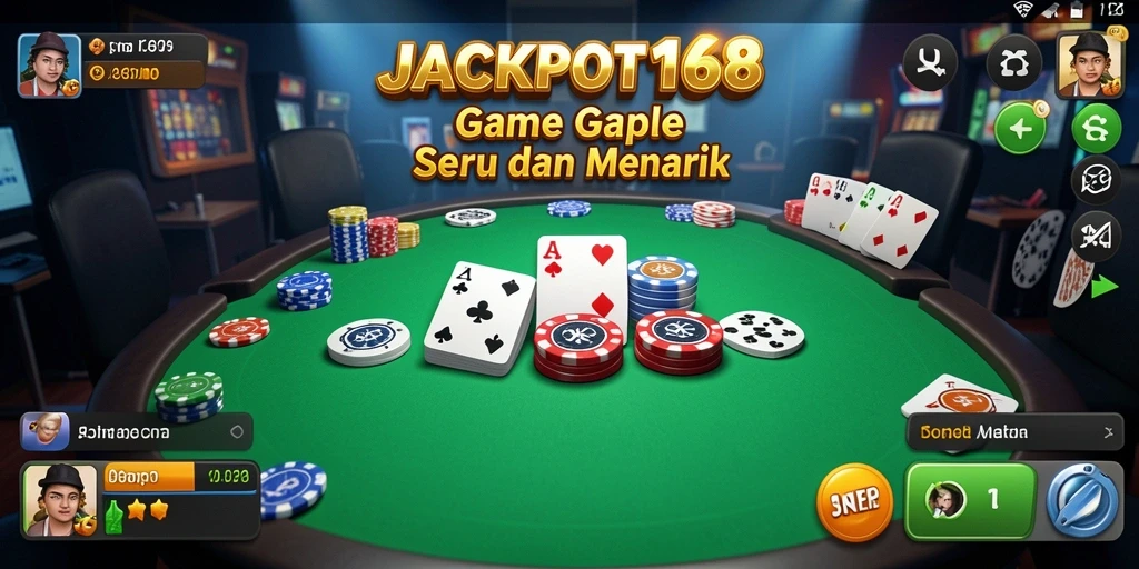 Screenshot gameplay JACKPOT168 menampilkan keseruan bermain Gaple.