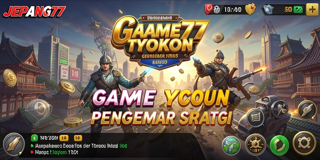 Tangkapan layar dari gameplay JEPANG77 yang menunjukkan keseruan manajemen perusahaan.
