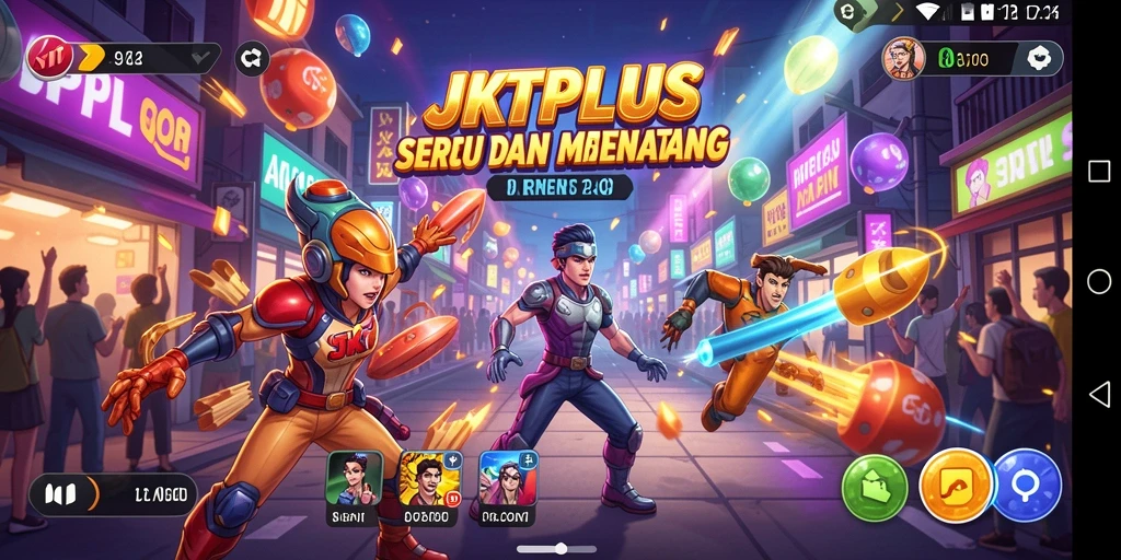 Tampilan gameplay JKTPLUS yang menarik dan penuh warna.
