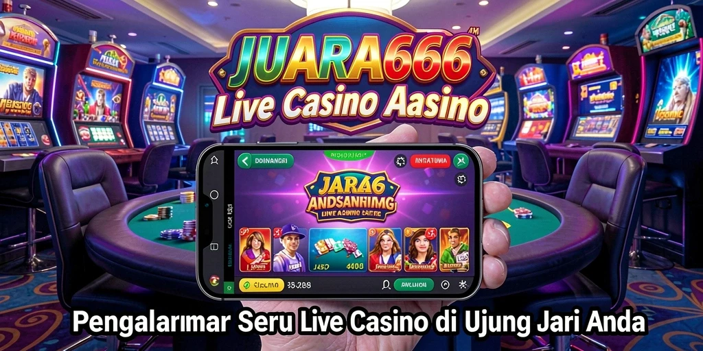 Screenshot gameplay JUARA666 menunjukkan dealer profesional dan suasana kasino yang hidup.