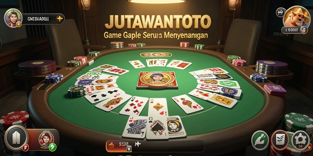 Gameplay seru JUTAWANTOTO dalam permainan Gaple.