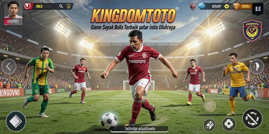 Screenshot KINGDOMTOTO menampilkan pertandingan sepak bola yang mendebarkan.