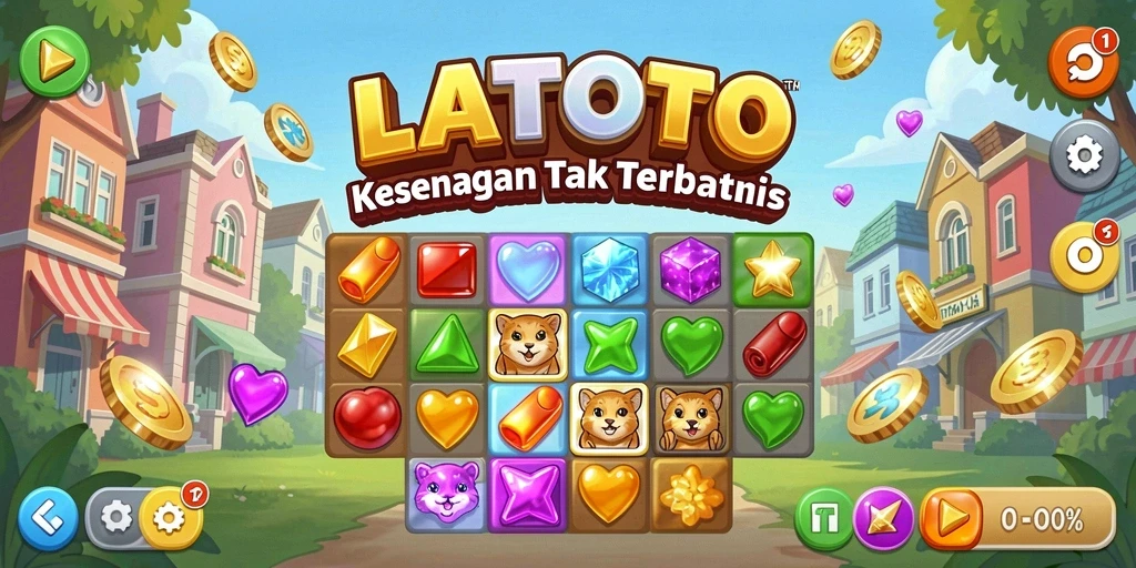 Tampilan gameplay LATOTO yang seru dan menarik dalam genre Match-3.