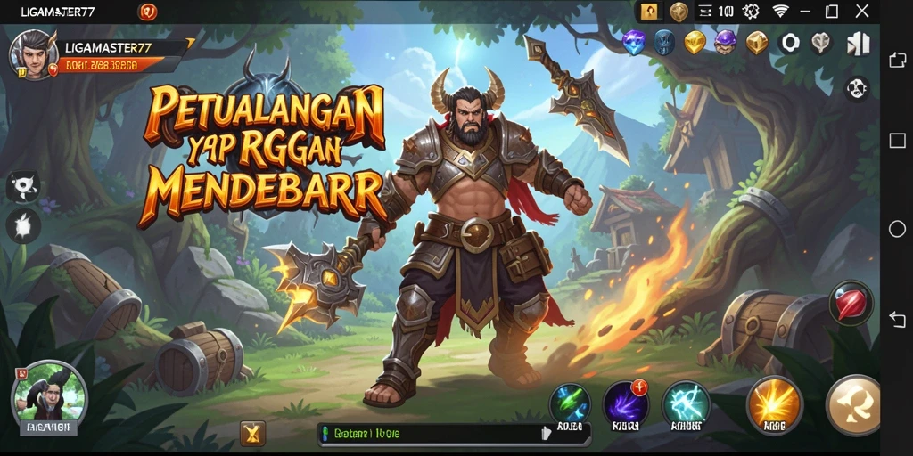 Tampilkan gameplay mendebarkan LIGAMASTER77 dalam aksi RPG.