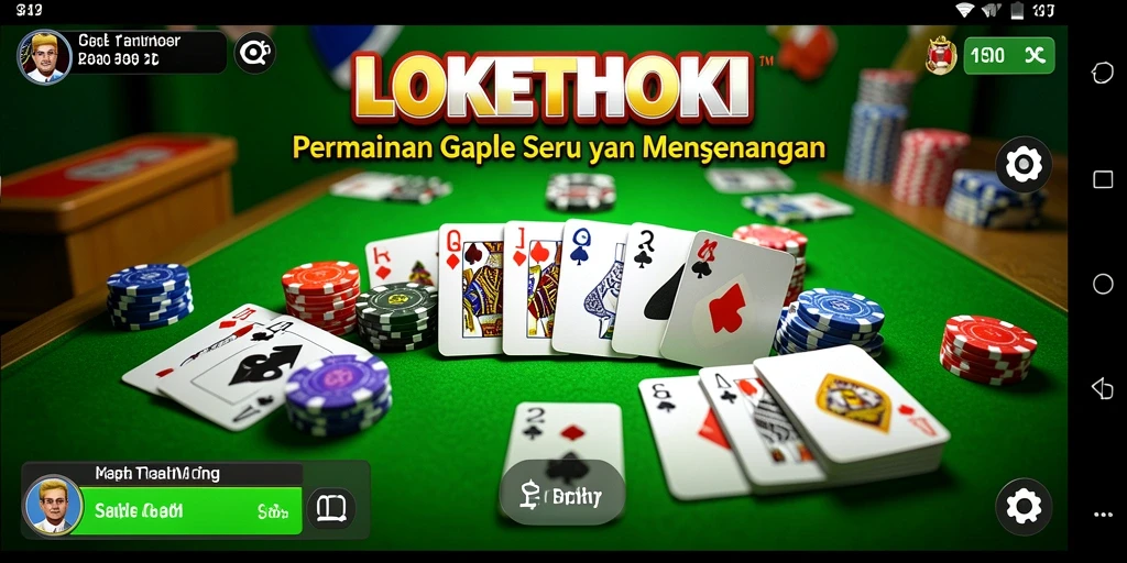 Screenshot utama gameplay LOKETHOKI menampilkan pengalaman Gaple yang seru.