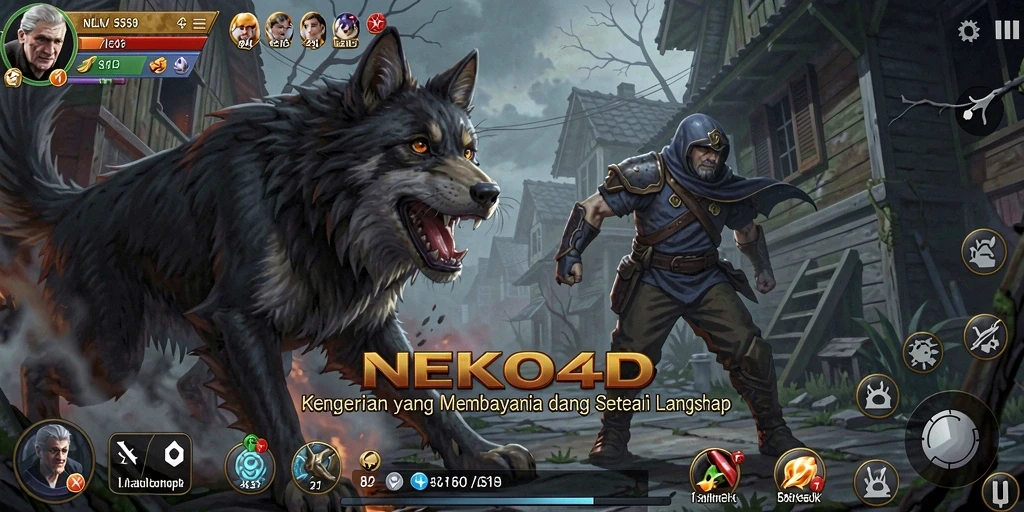 Tampilan gameplay NEKO4D dengan suasana menegangkan yang mencekam.
