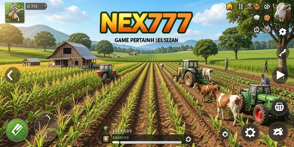 Gameplay seru NEX777 dengan berbagai tanaman dan hewan.