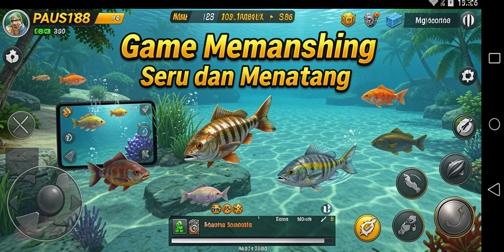 Tampilan gameplay PAUS188 dengan aksi memancing yang mendebarkan.