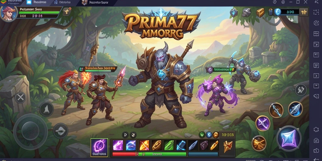 Tampilan gameplay PRIMA77 yang menakjubkan dalam dunia MMORPG.