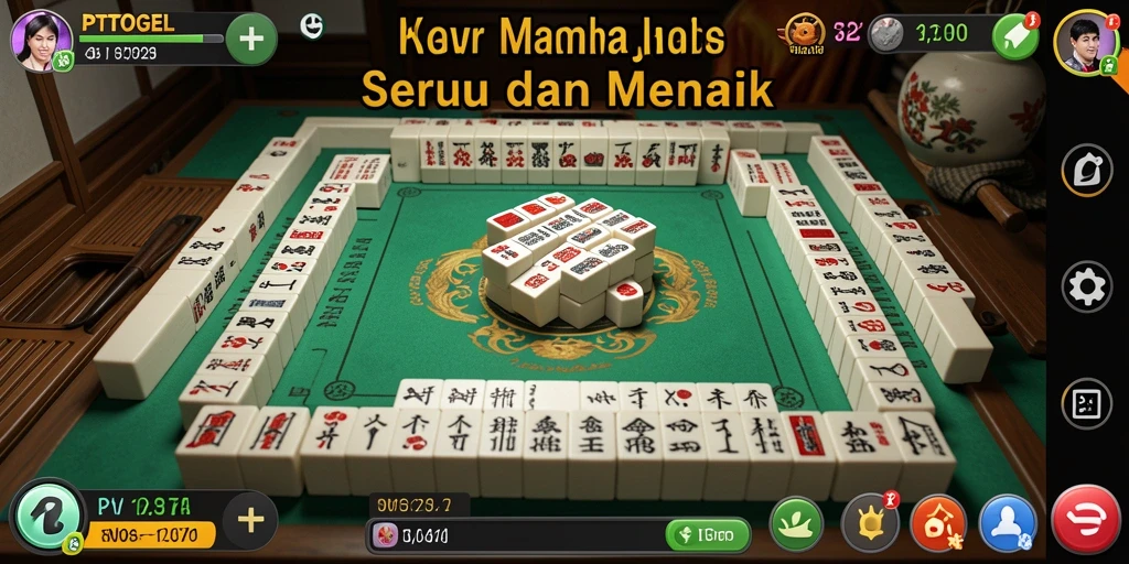 Tampilan gameplay menarik dari PTTOGEL, lengkap dengan desain ubin Mahjong.