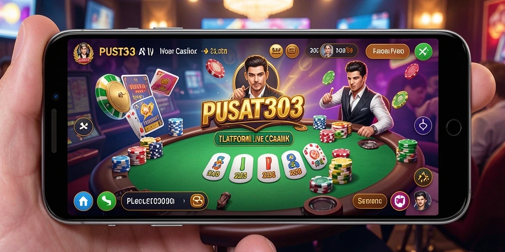 Screenshot PUSAT303 menampilkan gameplay Live Casino yang menarik dan interaktif.
