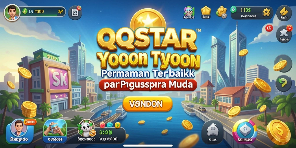 Screenshot gameplay QQSTAR yang menampilkan keseruan dalam mengelola bisnis Tycoon.