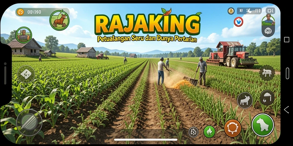 Tampilan menawan gameplay RAJAKING yang penuh warna.