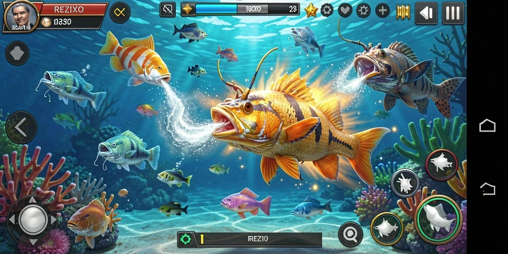 Gameplay seru menembak ikan di REZIXO dengan grafis menawan.