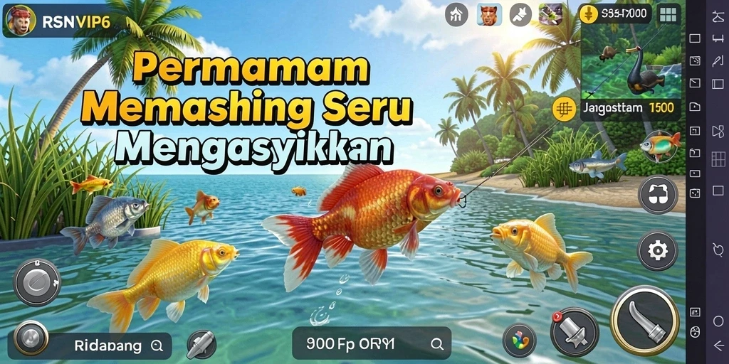 Screenshot RSNVIP6 menampilkan momen menangkap ikan besar yang mendebarkan.