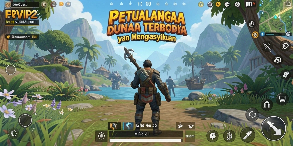 Screenshot gameplay RVIP2 yang menunjukkan luasnya dunia terbuka.