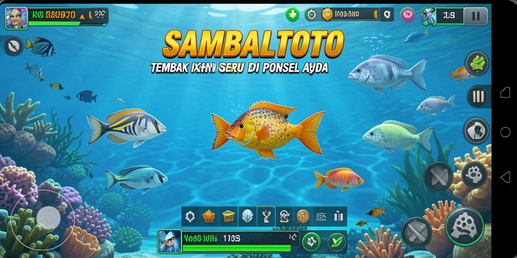 Tampilan gameplay menarik dari SAMBALTOTO saat menangkap ikan.