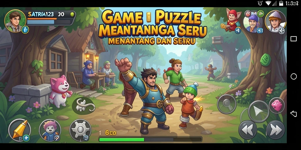 Tangkapan layar gameplay SATRIA123 menunjukkan berbagai tantangan puzzle yang menarik.