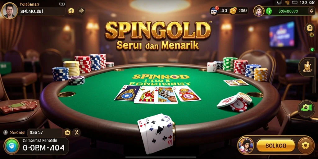 Tangkapan layar gameplay SPINGOLD menampilkan aksi poker yang mendebarkan.
