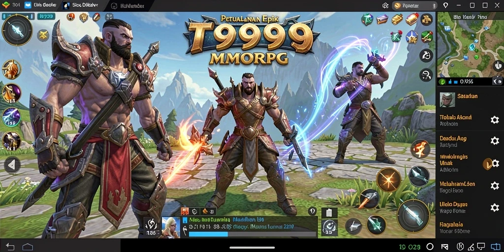 Tangkapan layar dari gameplay T9999 yang menunjukkan pertempuran epik.