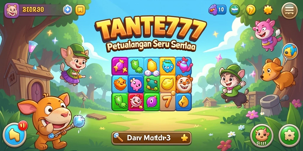 Tampilan gameplay Match-3 yang mengasyikkan di TANTE777.