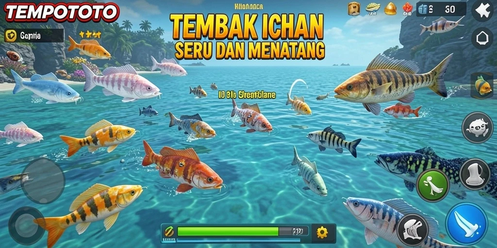 Gameplay seru TEMPOTOTO dengan grafis Tembak Ikan yang memukau.