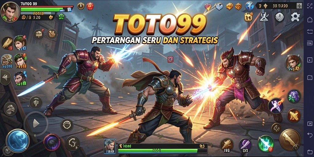 Screenshot TOTO99 menampilkan aksi pertarungan yang intens dan strategis.