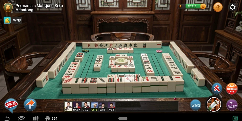 Tampilan gameplay seru di WIN33 dengan elemen Mahjong yang menantang.