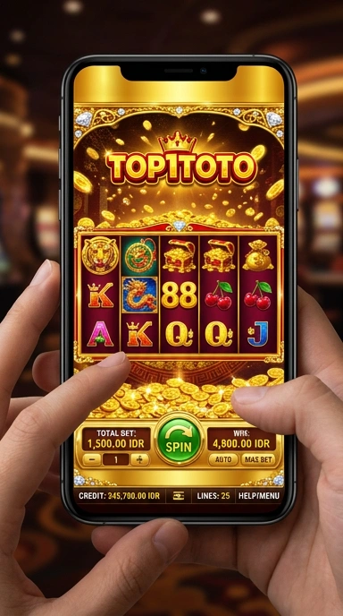 Pengguna sedang menjelajah aplikasi populer di platform top1toto.